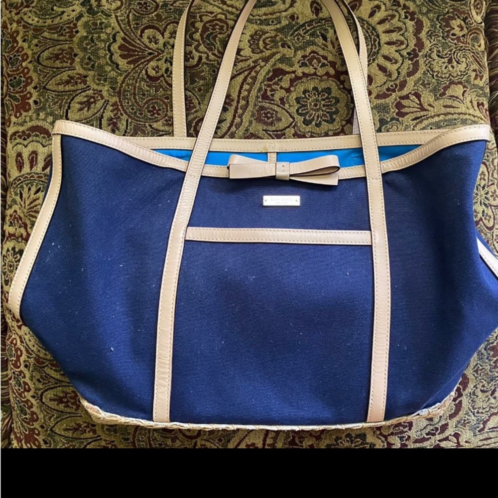 Kate Spade New York Blue Canvas Tote Bag